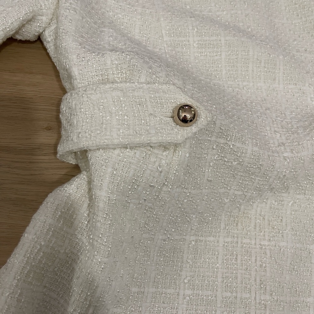 H&M Elegant Cream Tweed Mini Dress - Picture 3 of 6